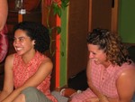 This is how Adria and Jill always look-- like they have a secret and were just found out!